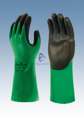 Showa handschoenen Nitrile groen/zwart  
