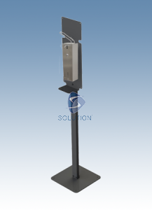Zuil met Elleboog Desinfectie Dispenser RVS 